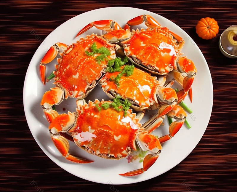 一盘煮熟的螃蟹大闸蟹熟食海鲜餐补美食图像摄影螃蟹,高清,摄影图,摄影图片,图片大全,摄影图免费下载